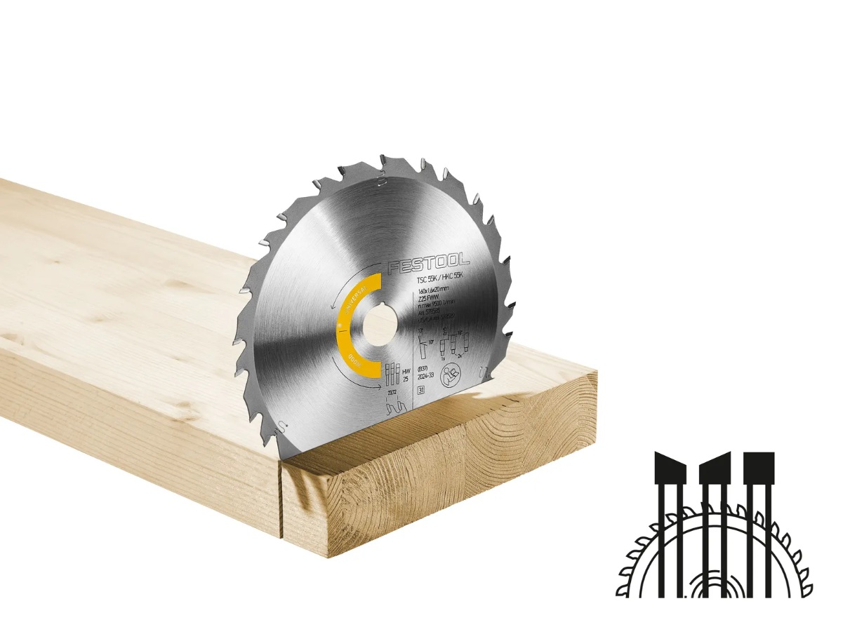 Katkaisuterä puulle Festool 578585; 160x20x1,6 mm; Z25; 13°