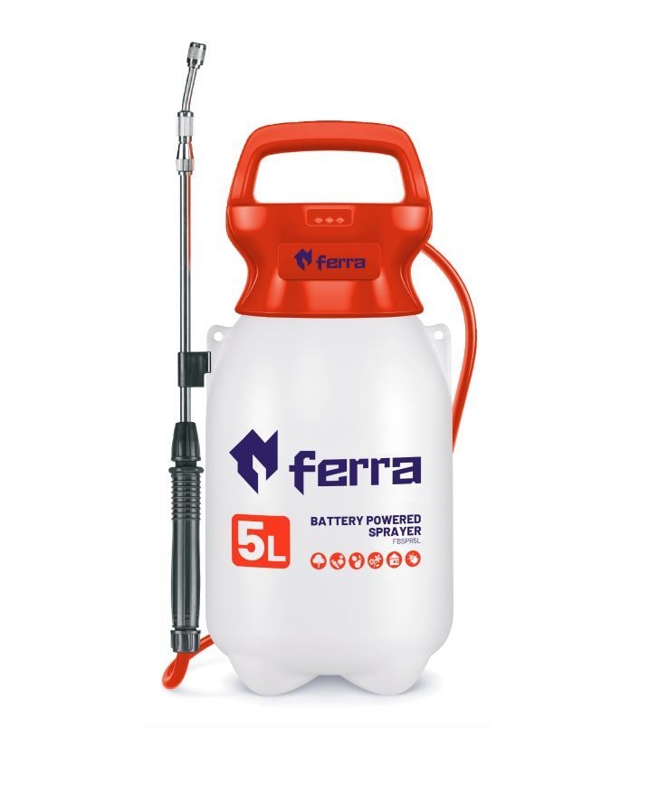 Akkukäyttöinen reppuruisku Ferra FR-BSPR5; 5 l; 5 V; 1x2,0 Ah akku