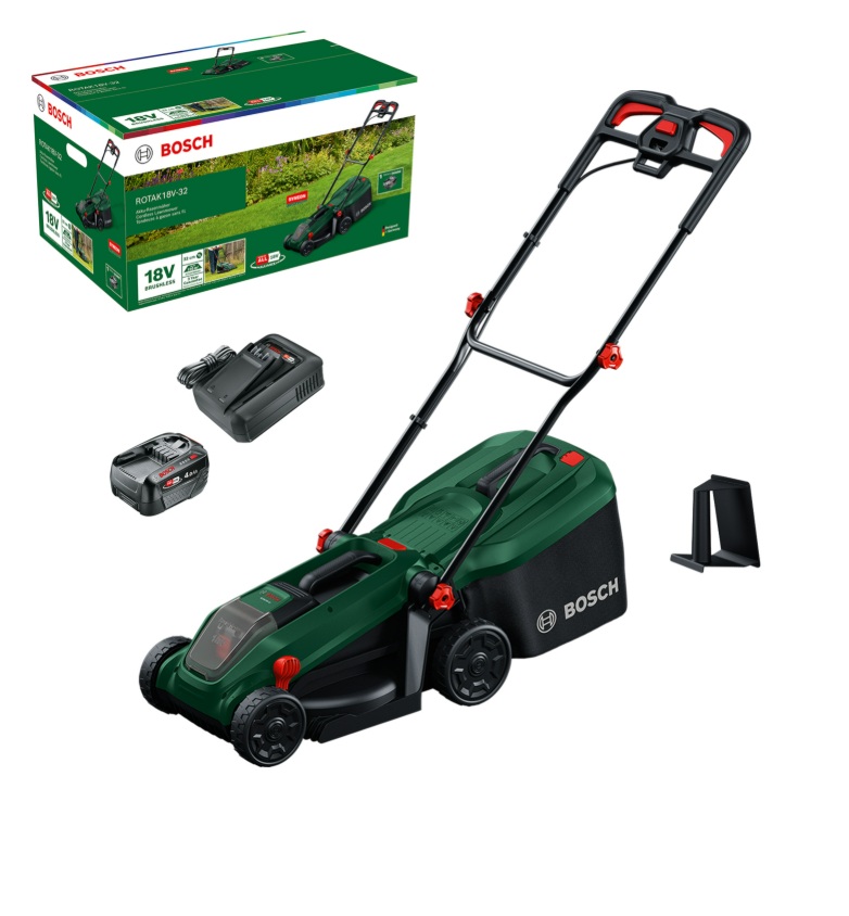 Akkukäyttöinen ruohonleikkuri Bosch ROTAK18V-32; 18 V; 1x4,0 Ah akku