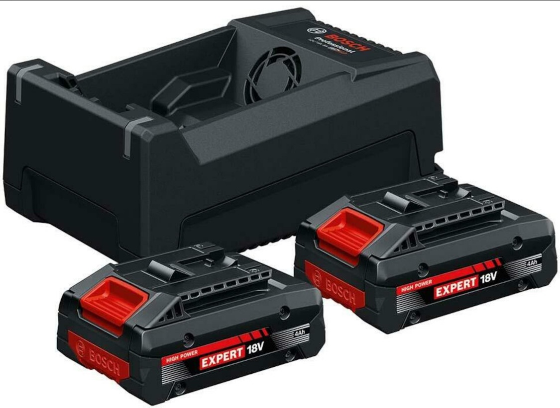 Tarvikesarja Bosch 1600A0373J; 18 V; 2x4,0 Ah akku