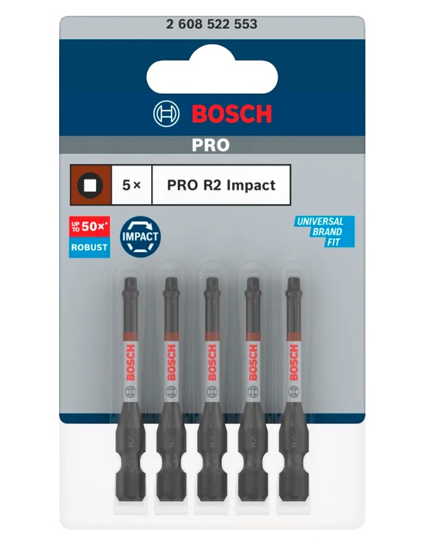 Kärkisarja iskevälle ruuvinvääntimelle Bosch 2608522553; R2; 55 mm; 5 kpl.