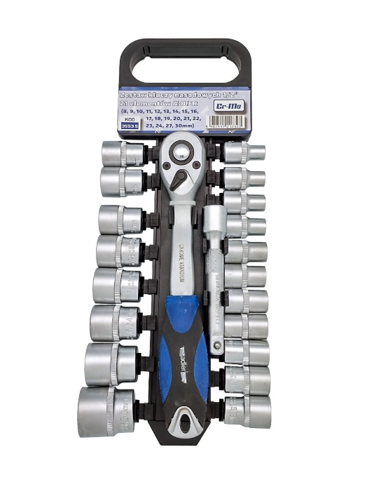 Kuusiohylsysarja Adler 3553.5; 1/2''; 21 kpl.