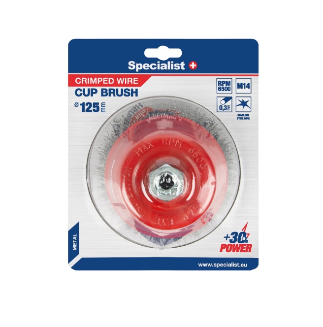 Pyöreä teräsharja Specialist+ 0112514430; M14; 125 mm