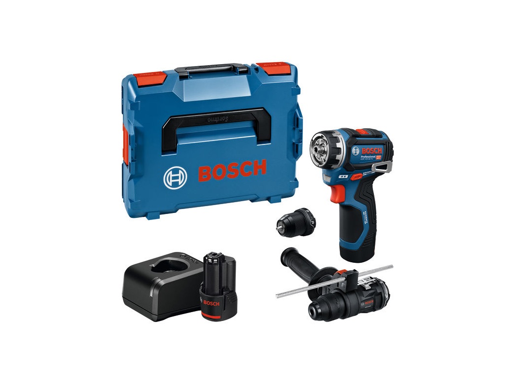 Akkukäyttöinen ruuvinväännin Bosch GSR12V-32FC; 12 V; 2x2,0 Ah akku. + tarvikkeet