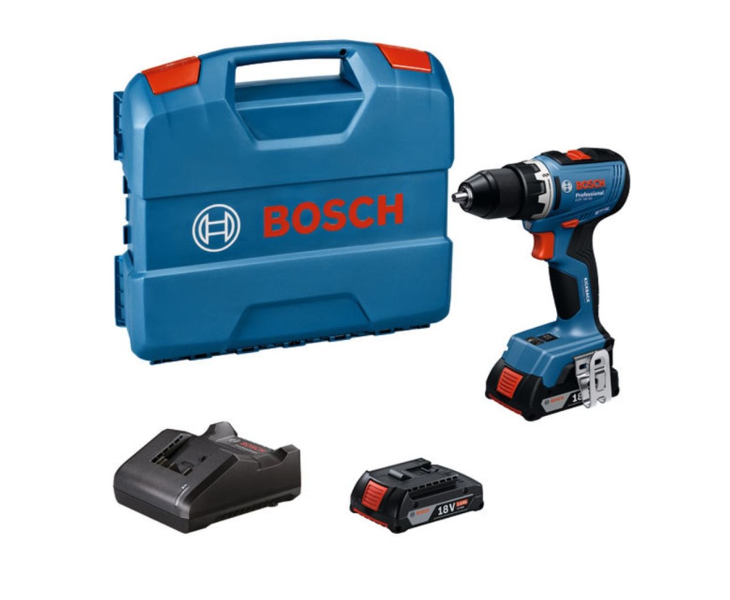 Pora/ruuvinväännin Bosch GSR 18V-65; 18 V; 2x2,0 Ah akku