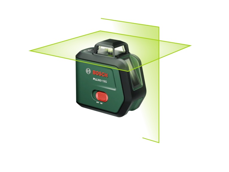 Ristilinjalaser Bosch PLL360-15G; 3,6 V; 1x2,0 Ah akku
