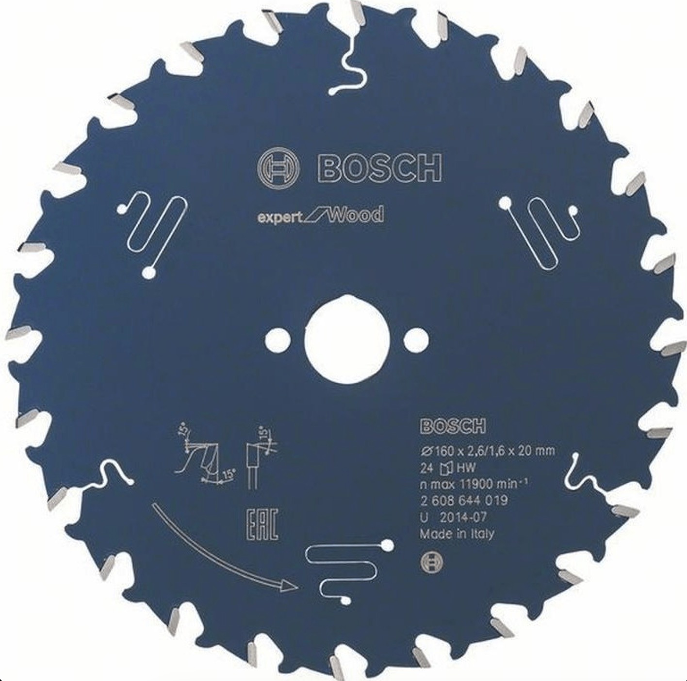 Katkaisuterä puulle Bosch Expert for Wood; 160x20x2,6 mm; Z24