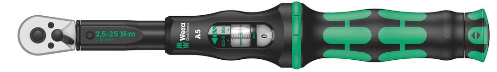 Momenttiavain Wera Click-Torque A 5; 1/4''; 2,5-25 Nm