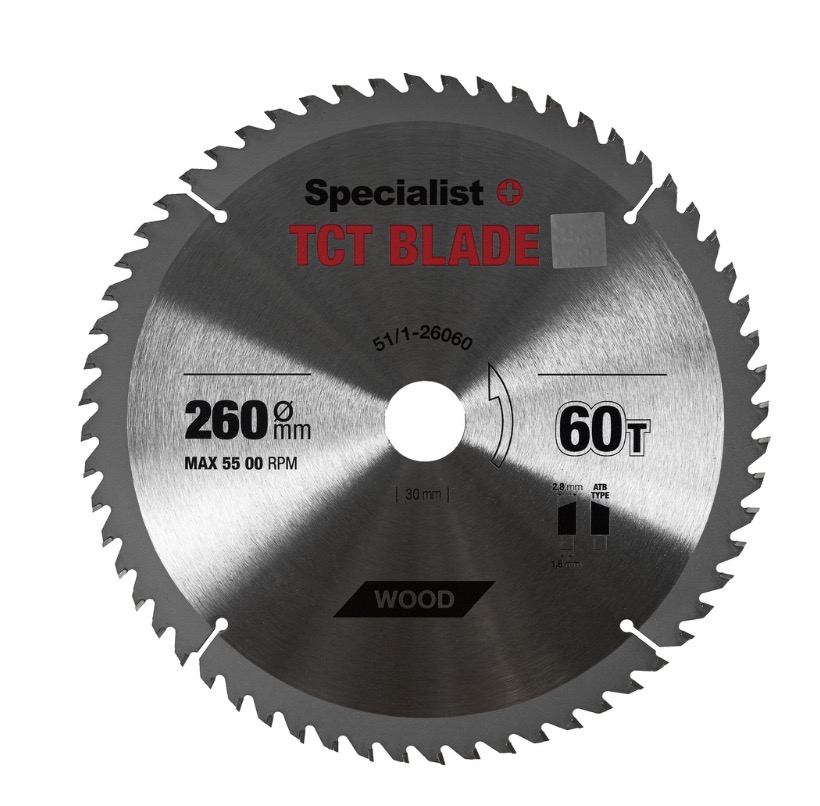 Katkaisuterä puulle Specialist+ Wood; 260x30 mm; Z60