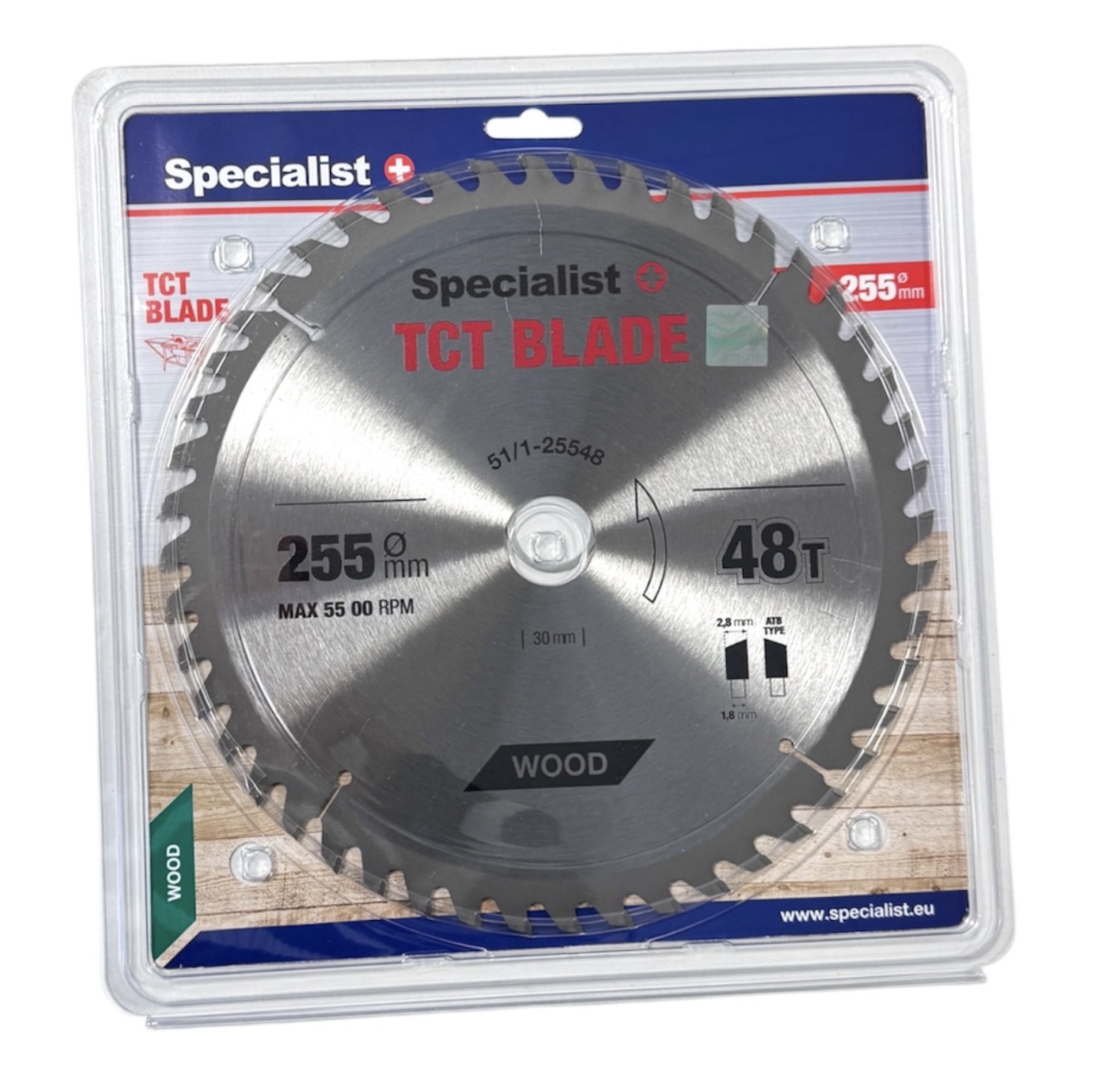 Katkaisuterä puulle Specialist+ Wood; 255x30/25,4 mm; Z48