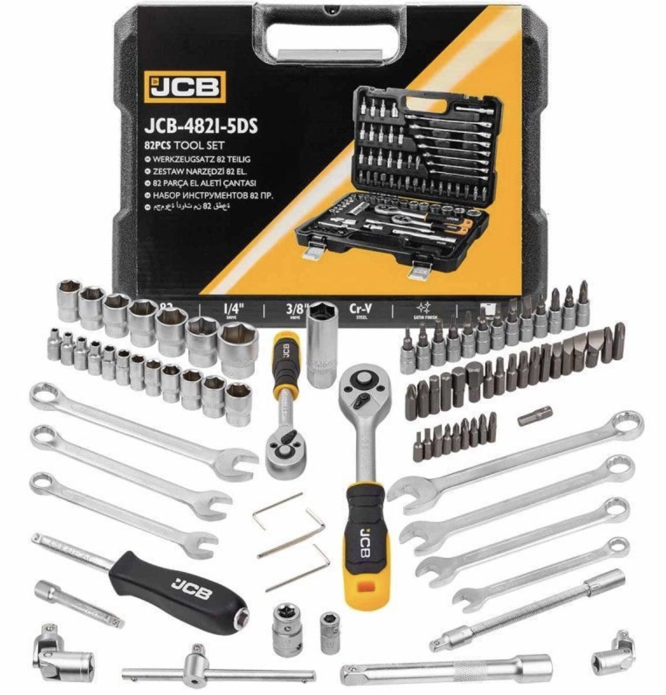 Työkalusarja  JCB 4821-5DS; 1/4''; 3/8''; 82 kpl.