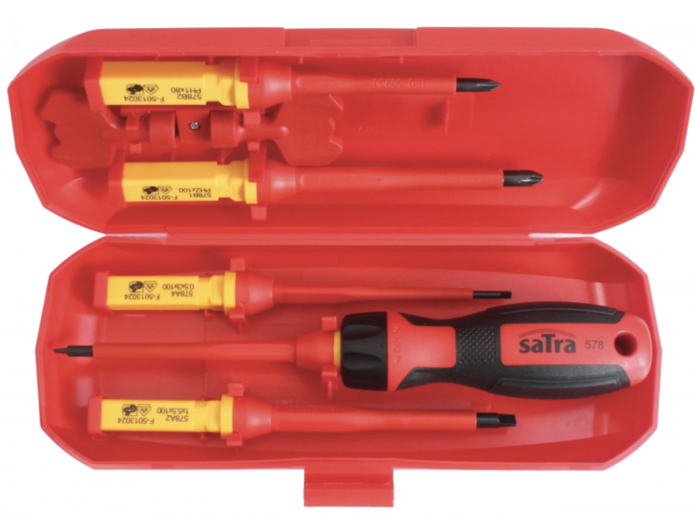 Eristetty (1.000 V) ruuvimeisselisarja SATRA S-VDE7S; 7 kpl.