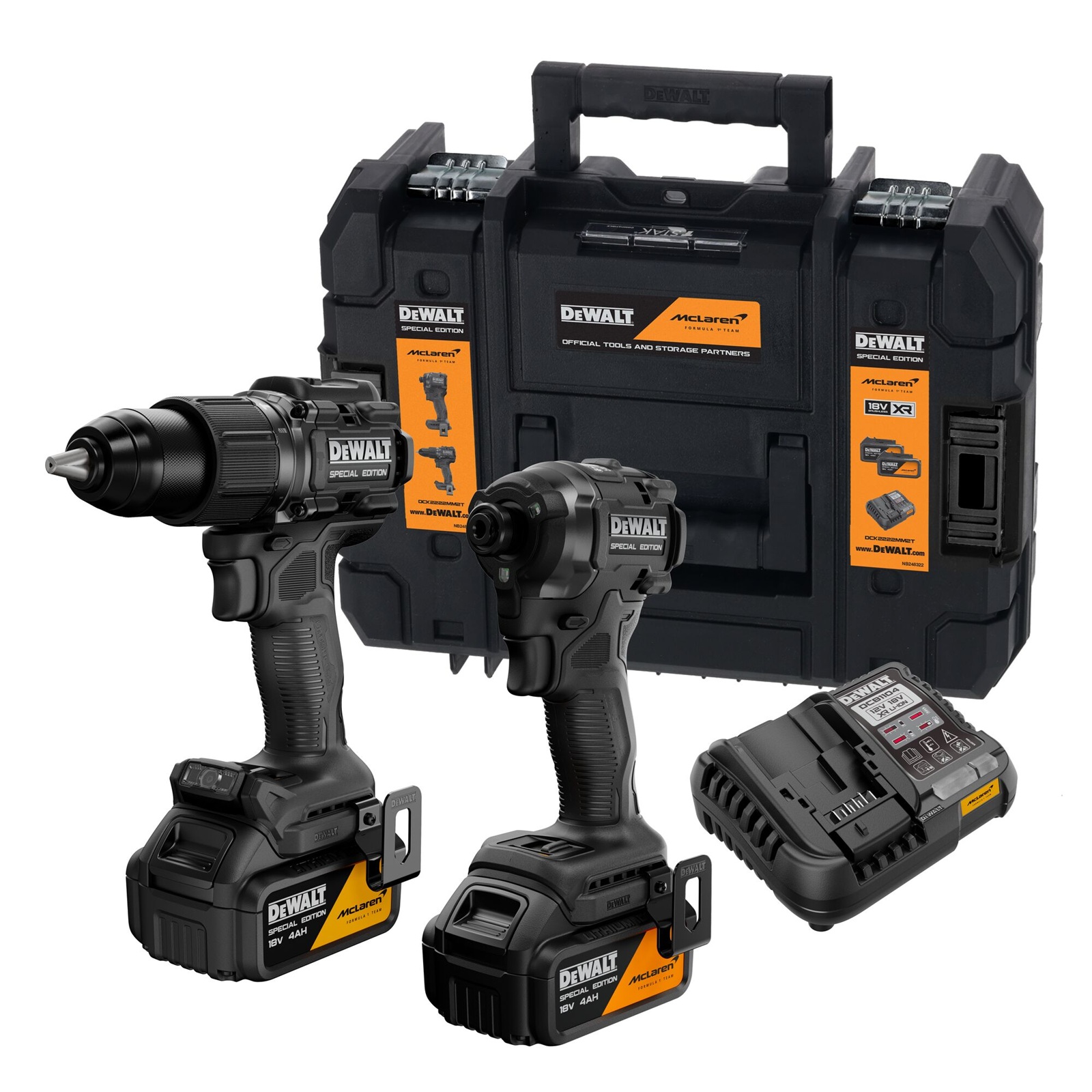 Työkalusarja Dewalt DCK2222MM2T (DCD86 + DCF86); 18 V; 2x4,0 Ah akku