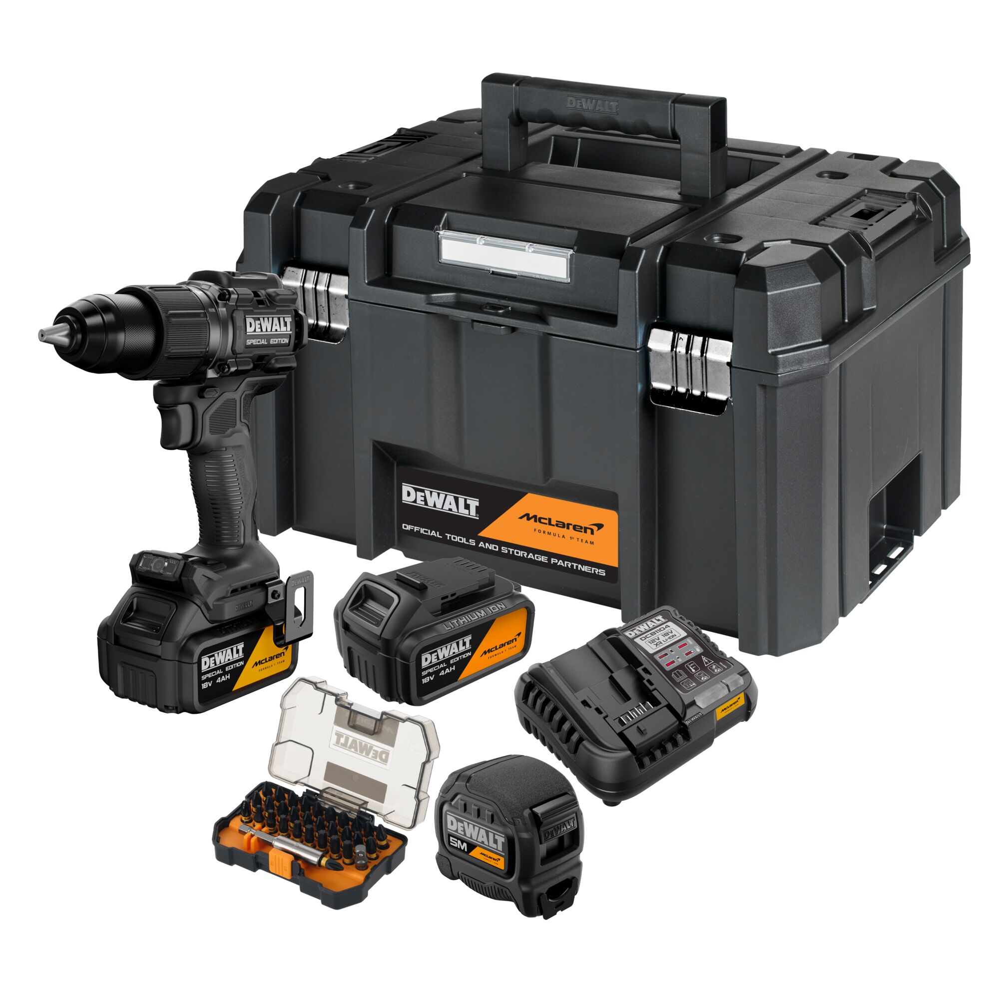 Iskupora / ruuvinväännin DeWalt DCD86MM2KT; 18 V; 2x4,0 Ah akku + tarviketta