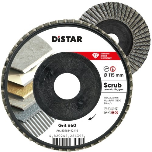Lamellihiomalaikka  DISTAR 89568442116; 115 mm; 22,23 mm; P60