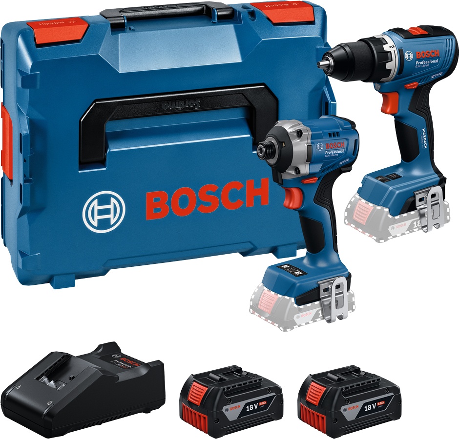 Akkukonesarja Bosch 0615A50090; 18 V; 2x5,0 Ah akku