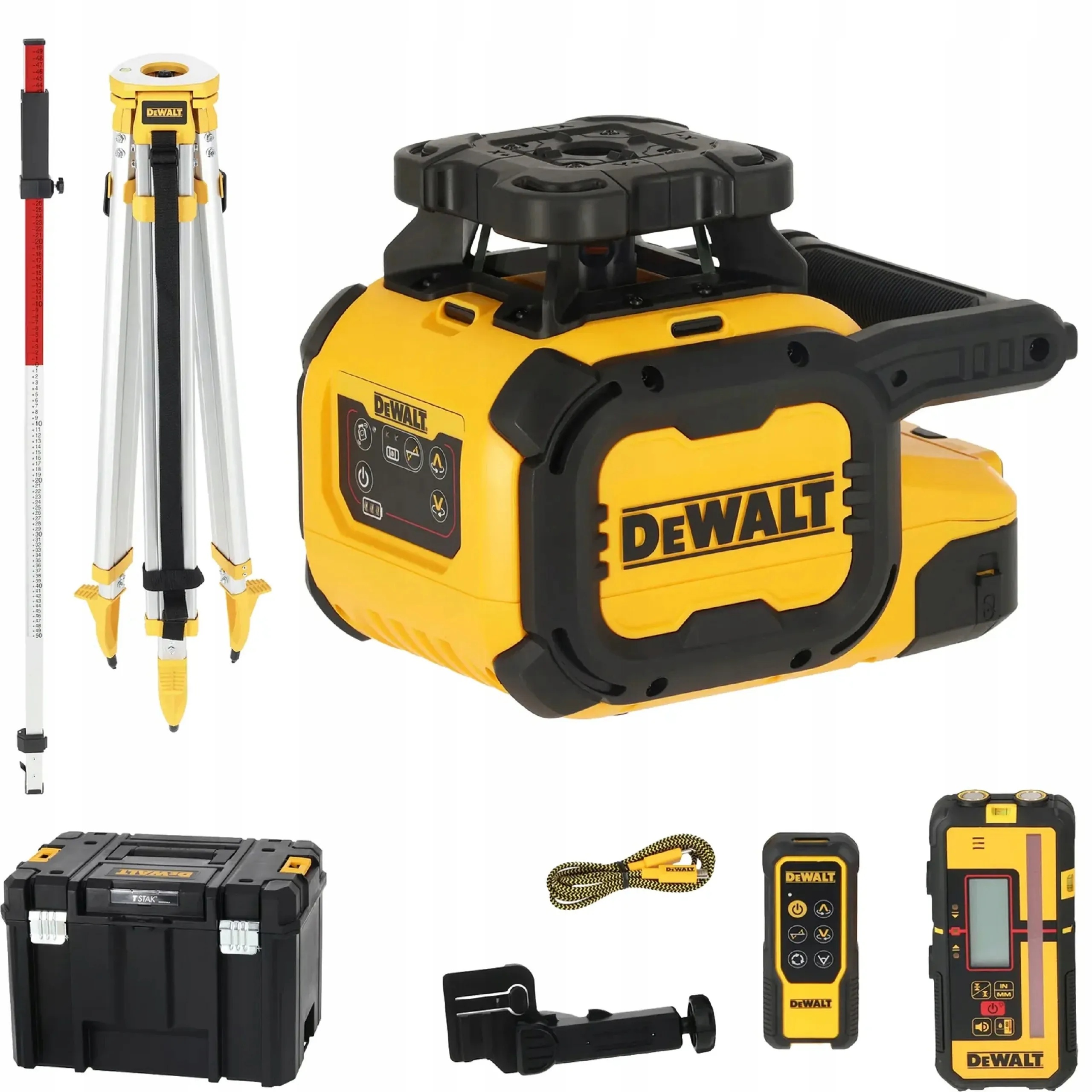 Pyörivä laservaaituslaite vastaanottimen kanssa DeWalt DCLE15211RL-QW