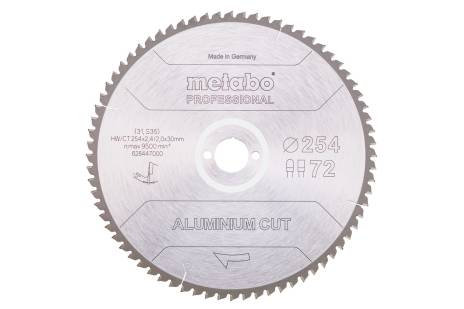 Pöyrösahantetä alumiinille Metabo FZ/TZ Aluminium Cut Professional; 254x30x72 mm; -5°