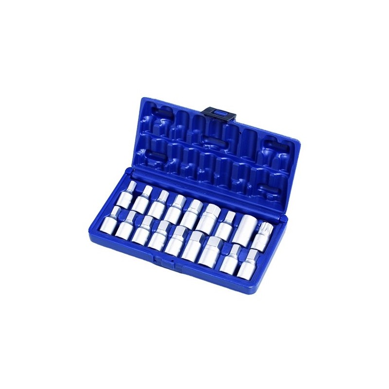 Kuusiohylsysarja Ellient Tools AT1236A; 3/8''; 18 kpl.
