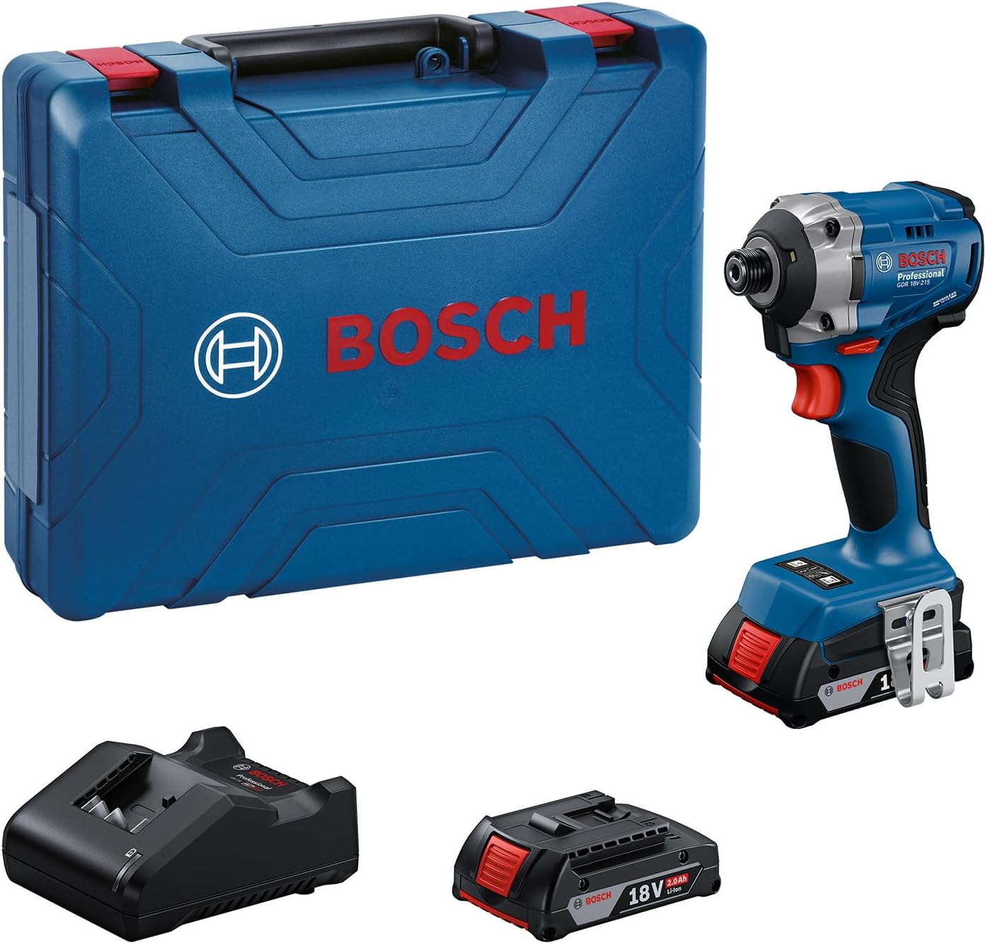 Iskuruuvinväännin Bosch GDR 18V-215 Professional; 18 V; 2x2,0 Ah akku