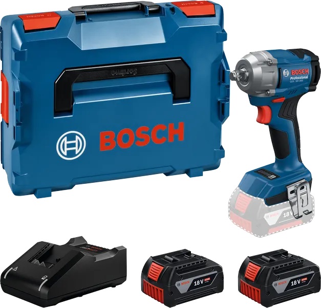 Iskumutterinväännin Bosch GDS 18V-350 Professional; 18 V; 2x4,0 Ah akku