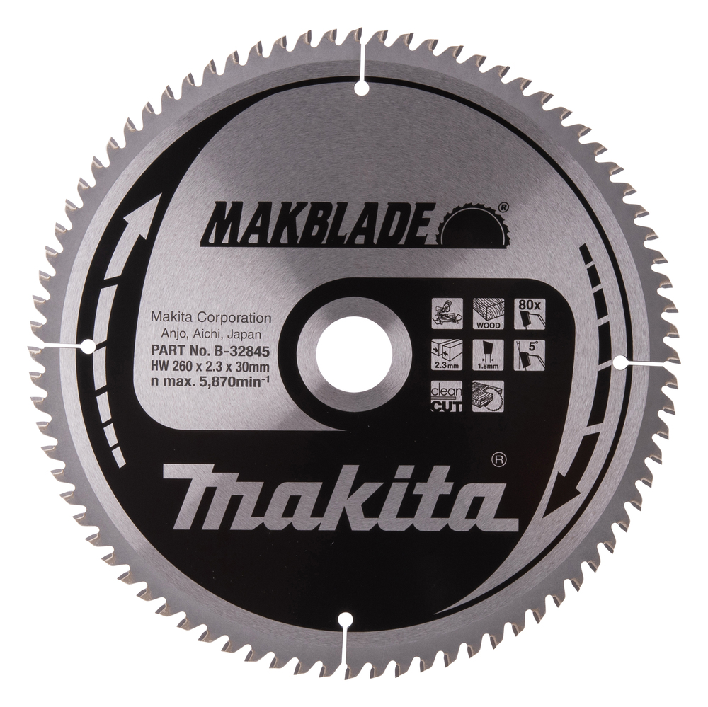 Katkaisuterä puulle Makita B-32845; 260 mm
