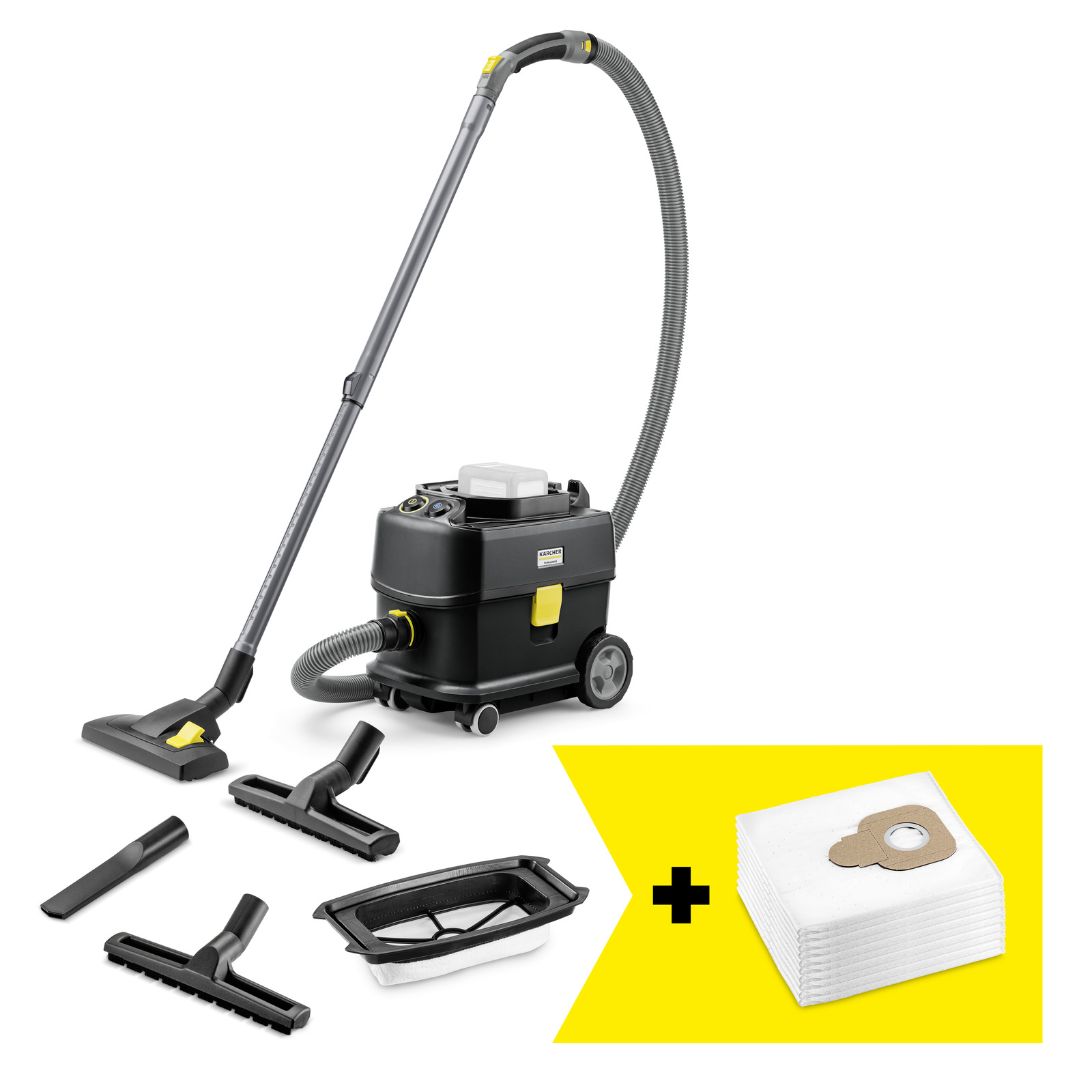 Pölynimuri Karcher T 10/1 Bp Adv HEPA Go!Further; 36 V (ilman akkua ja laturia)