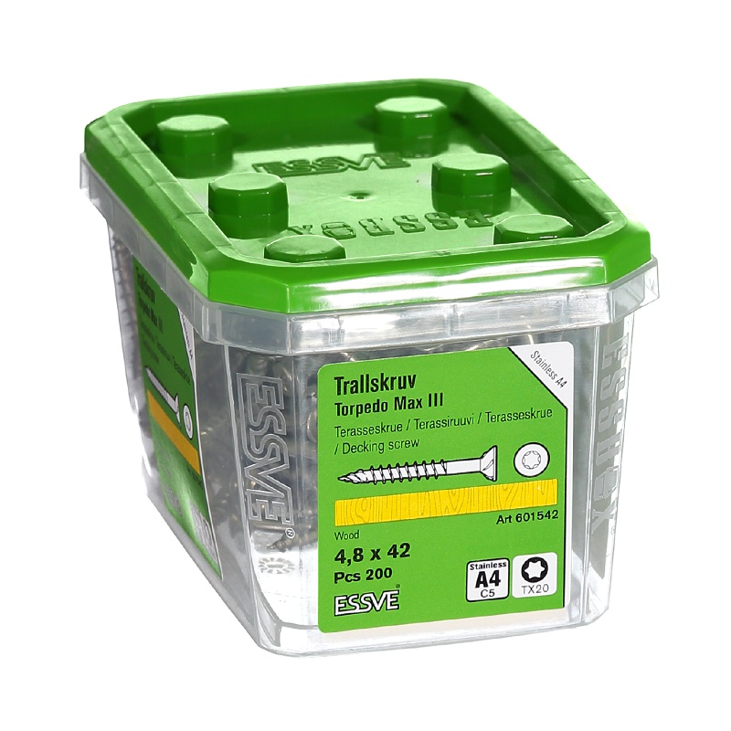 Ruuvit Essve 601542; 4,8x42 mm; TX20; 200 kpl.