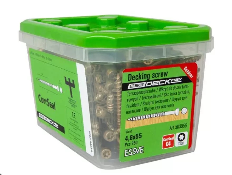 Puuruuvit Essve 503555; 4,8x55 mm; TX20; 250 kpl.