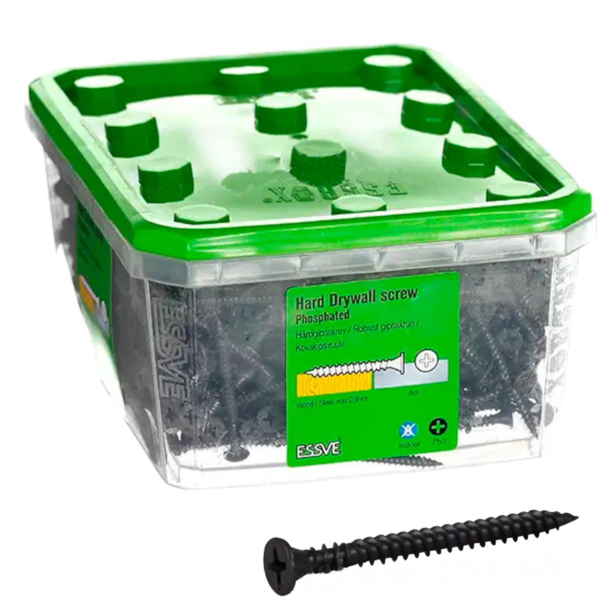 Kovat kipsilevyruuvit nauhassa puu-/teräsprofiileille, fosfatoidut Essve 550145; 3,9x45 mm; PH2; 900 kpl.