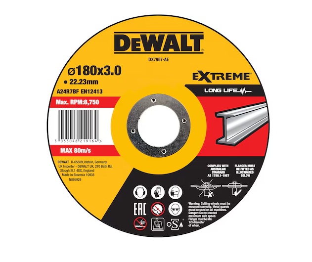 Hiova katkaisulaikka DeWalt DX7967-AE; 180 mm; 3 mm; 22,23 mm