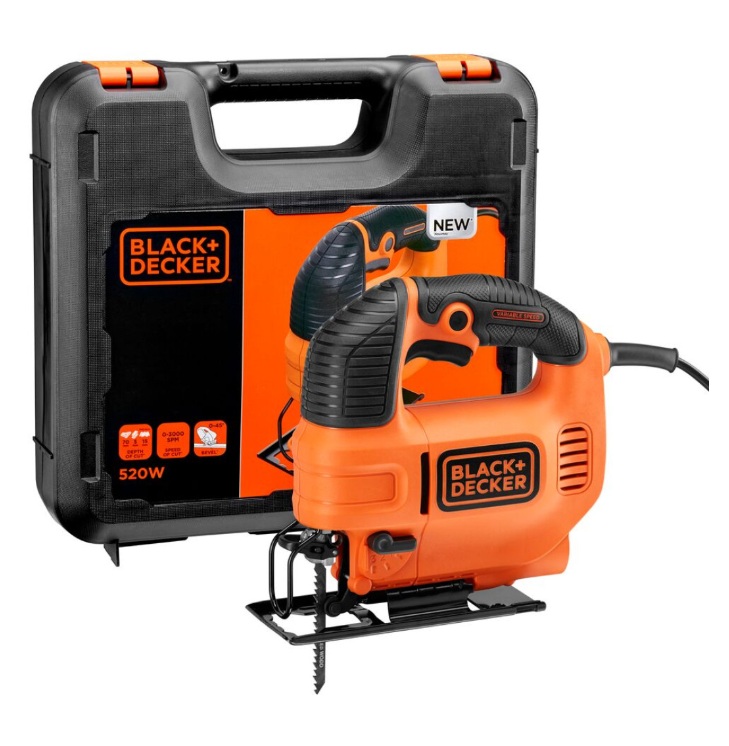 Pistosaha ja laukku Black & Decker KFBES500K-QS; 500 W; 3000 SPM; 7 cm