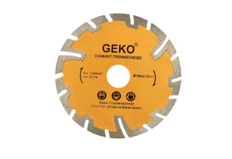 Timanttikatkaisulaikka kuivaleikkaukseen Geko G00225; 125 mm; 22,2 mm