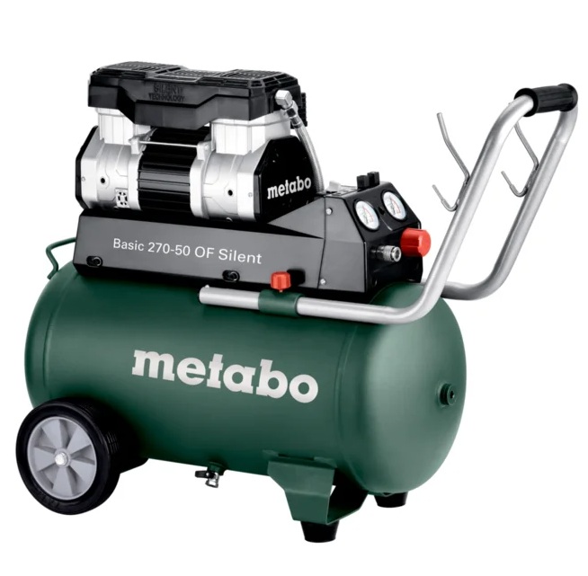 Öljytön mäntäkompressori Metabo Basic 270-50 OF Silent; 50 l; 1,5 kW; 10 bar
