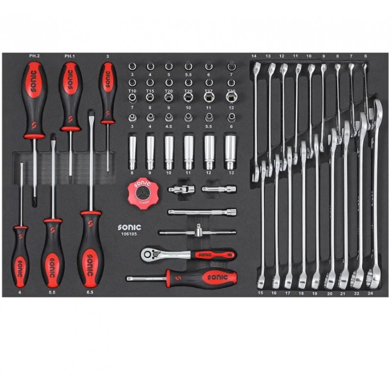 Työkalusarja  Sonic Equipment 106105; 61 kpl.