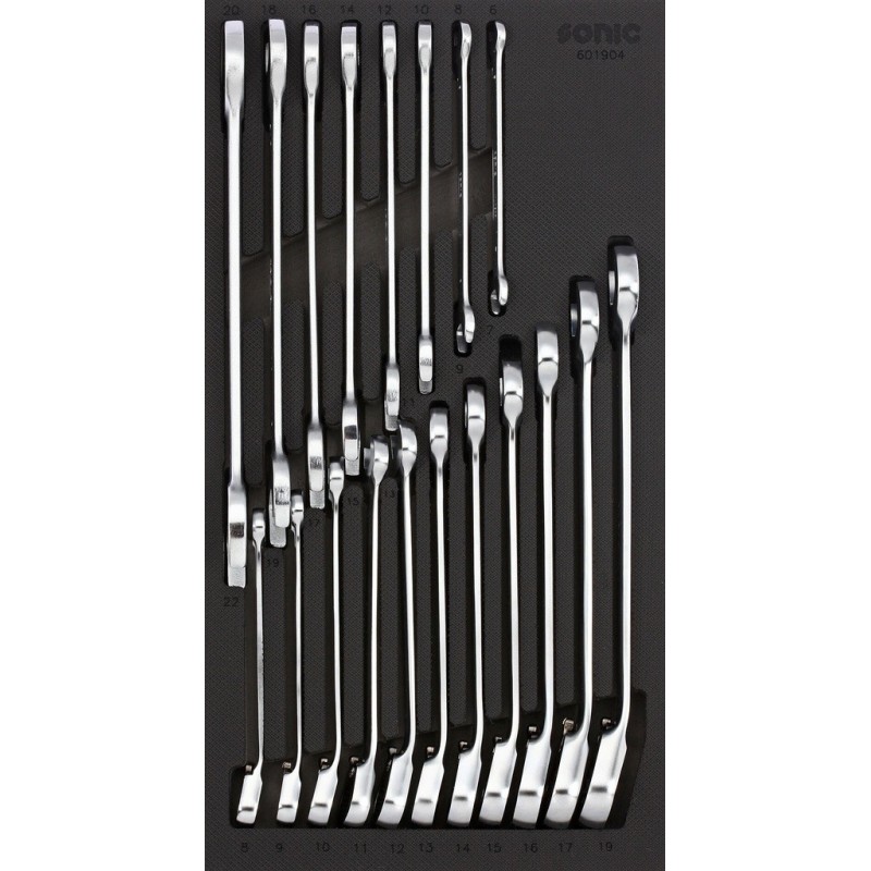 Yhdistelmä-avain-setti Sonic Equipment 601904; 6-22 mm; 19 kpl.