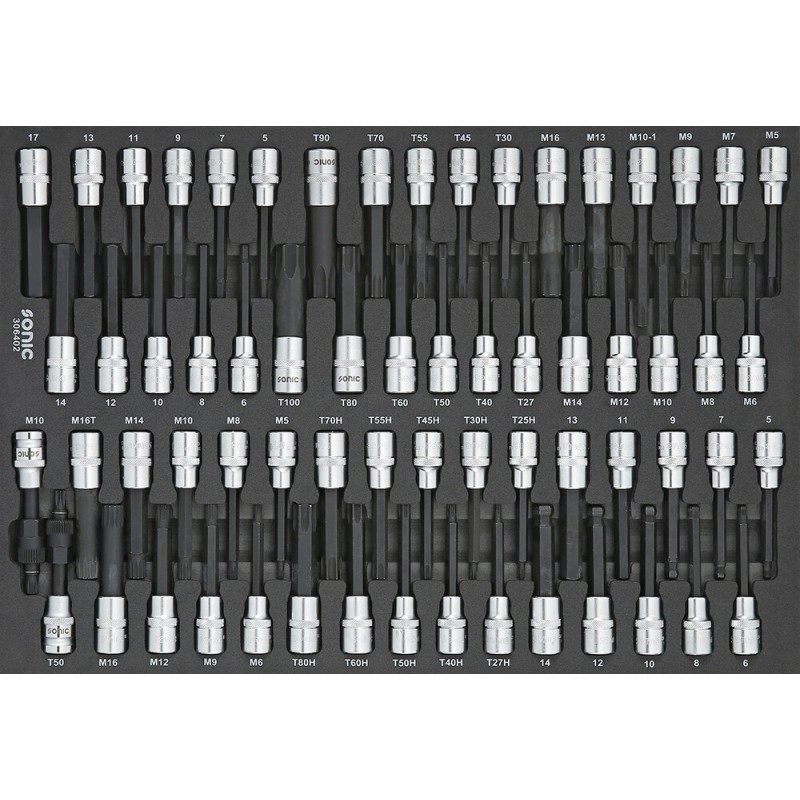 Kärki ja hylsysarja Sonic Equipment 306402; 1/2''; 64 kpl.