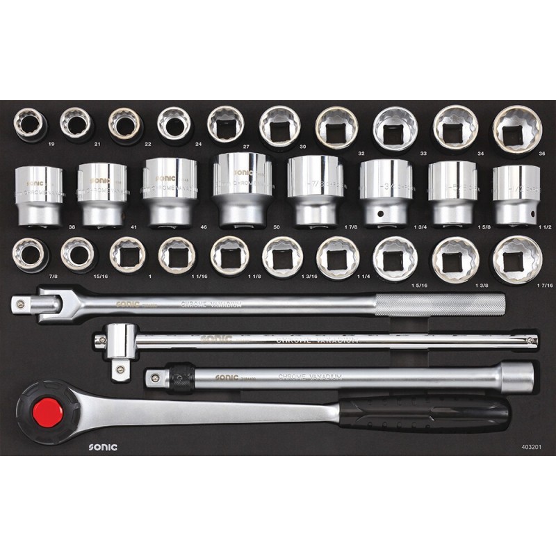 Työkalusarja  Sonic Equipment 403201; 3/4''; 32 kpl.