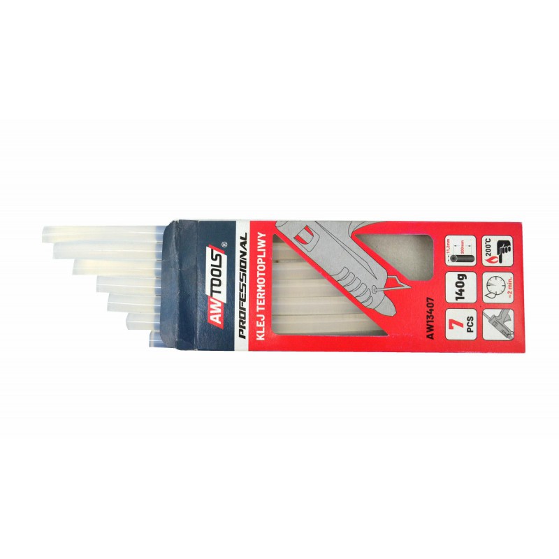 Liimapuikot AWTools AW13407; 11,2x200 mm; 7 kpl.; läpinäkyvä