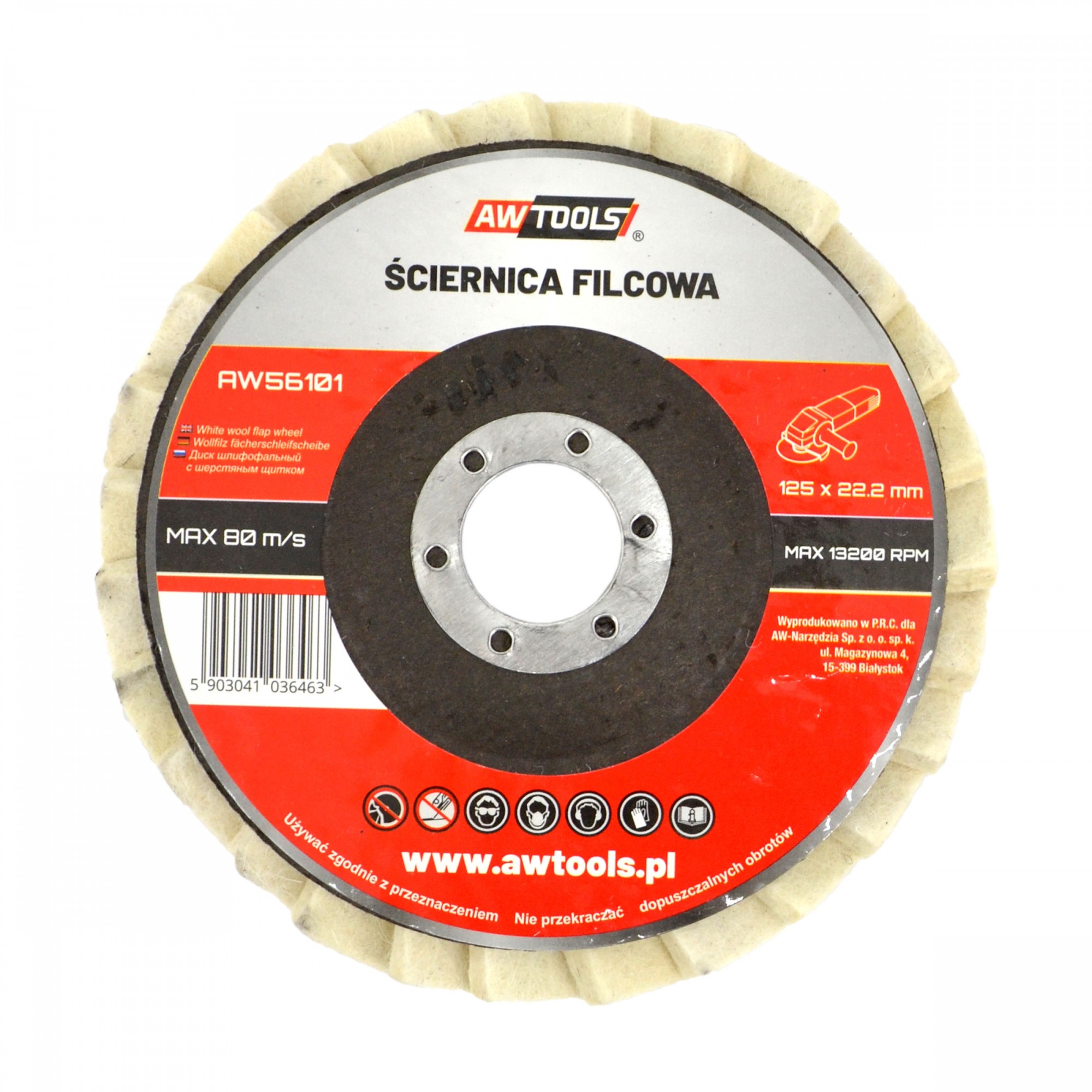 Huopalevy AWTools AW56101; 125x22,22 mm
