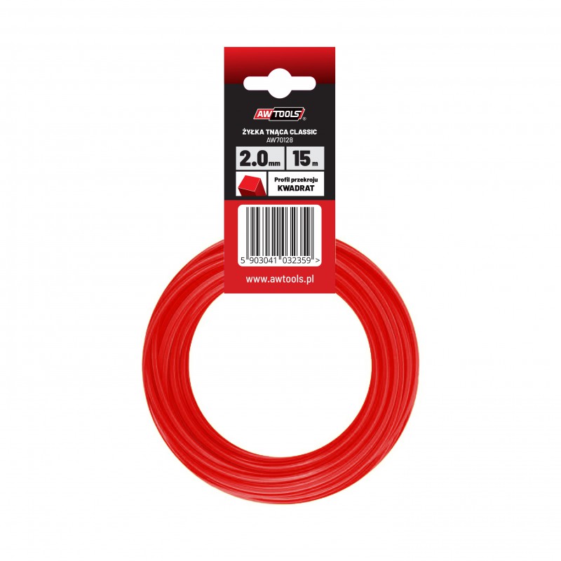 Leikkuulanka AWTools AW70128; (2 mm/15 m) oranssi, neliö