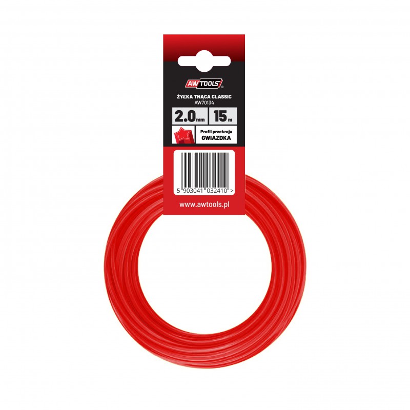 Leikkuulanka AWTools AW70134; (2 mm/15 m) oranssi; kuusikulmio