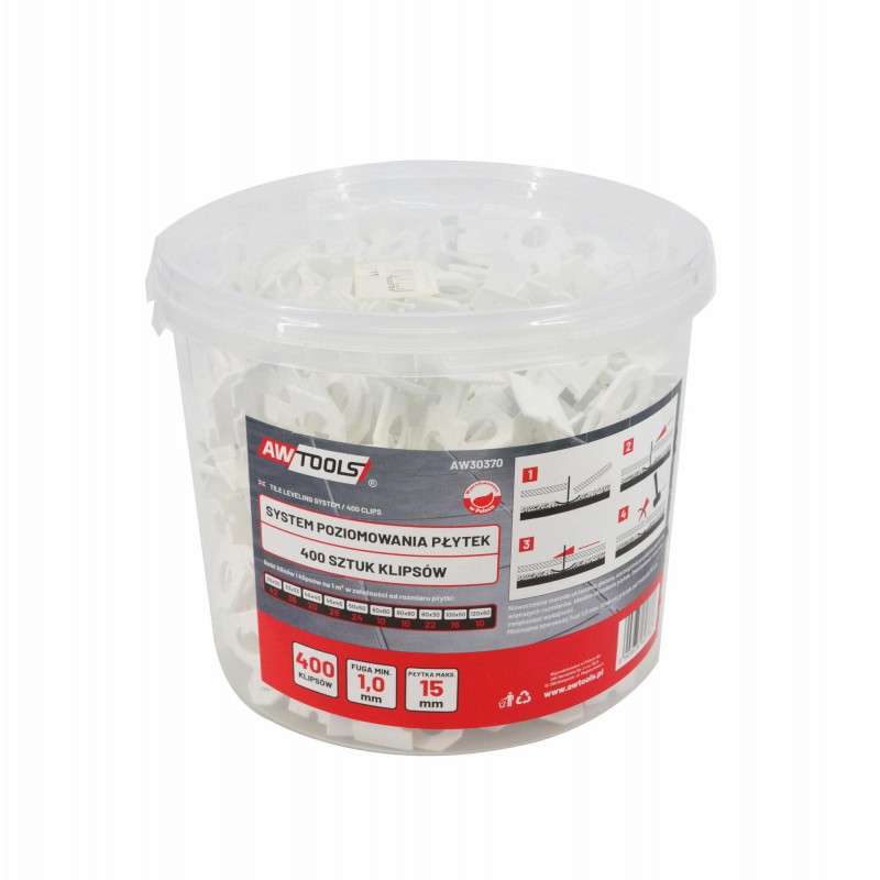 Laatan kulmamääritin AWTools AW30370; 1 mm; 7-15 mm; 400 kpl.