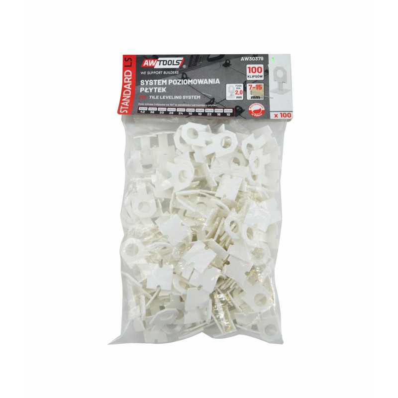 Laatan kulmamääritin AWTools AW30379; 2 mm; 7-15 mm; 100 kpl.