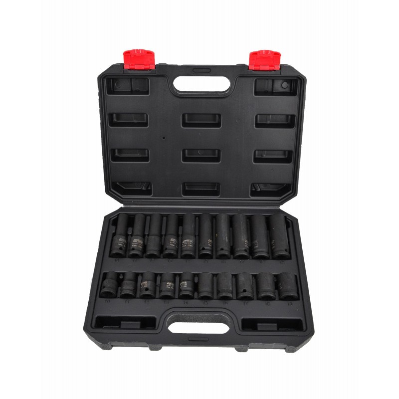 Iskuhylsysarja AWTools AW38695BL; 1/2''; 10-19 mm; 20 kpl.