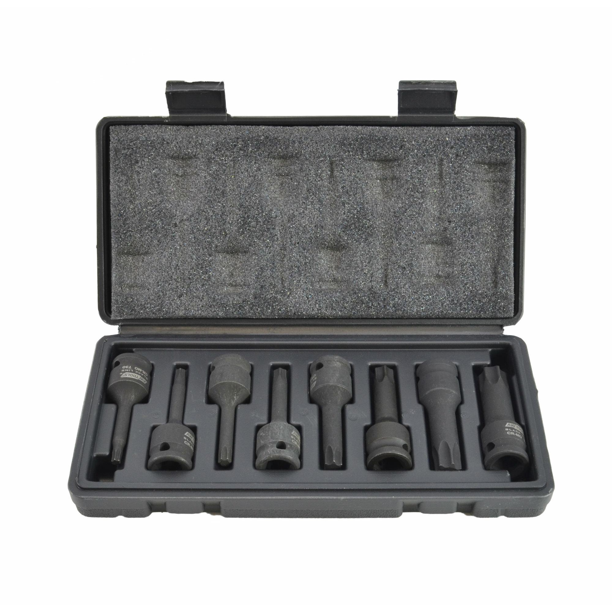Iskuhylsysarja AWTools AW38781BL; TORX; 1/2''; T30-T80; 8 kpl.