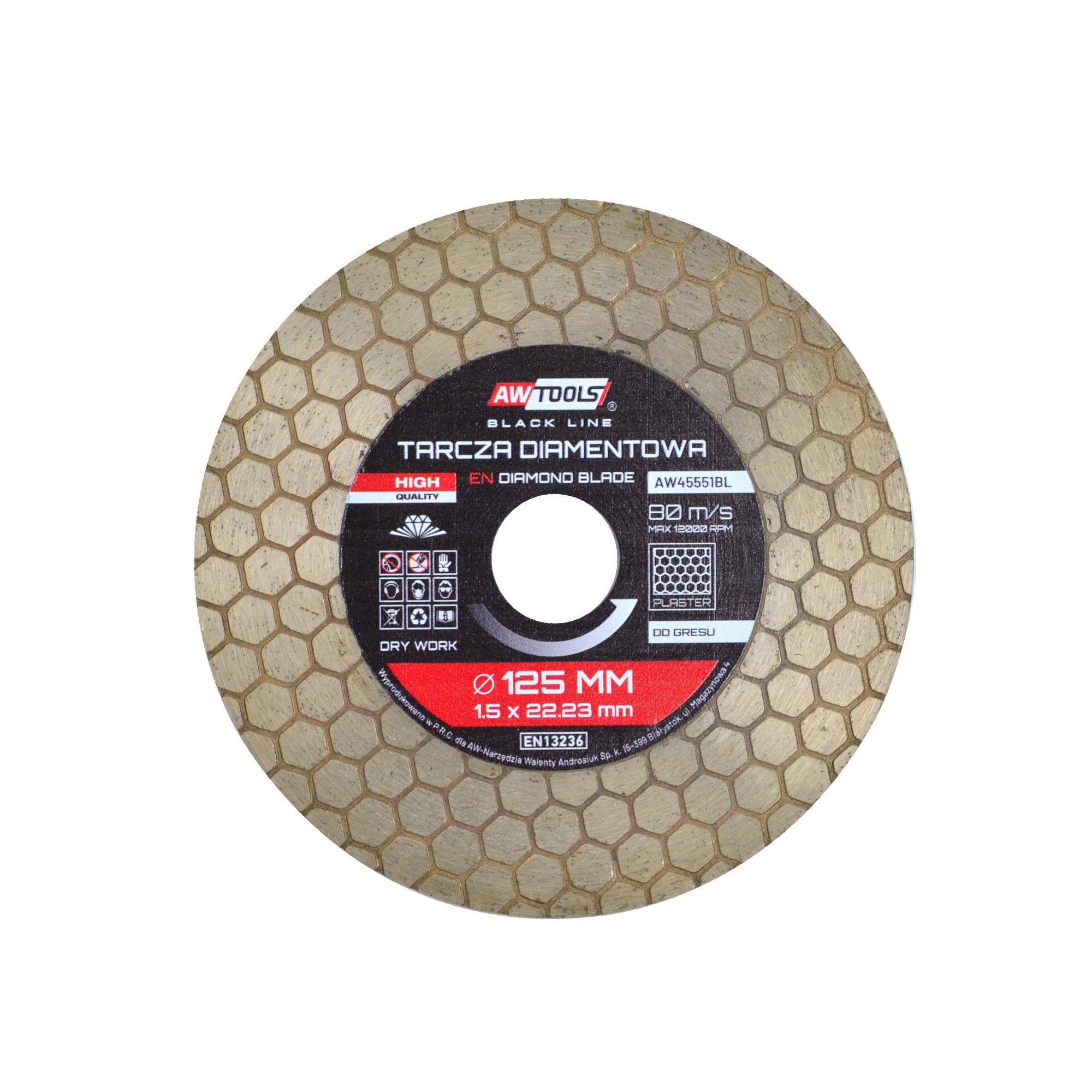 Timanttikatkaisulaikka AWTools AW45551BL; 125x1,5x22,2 mm