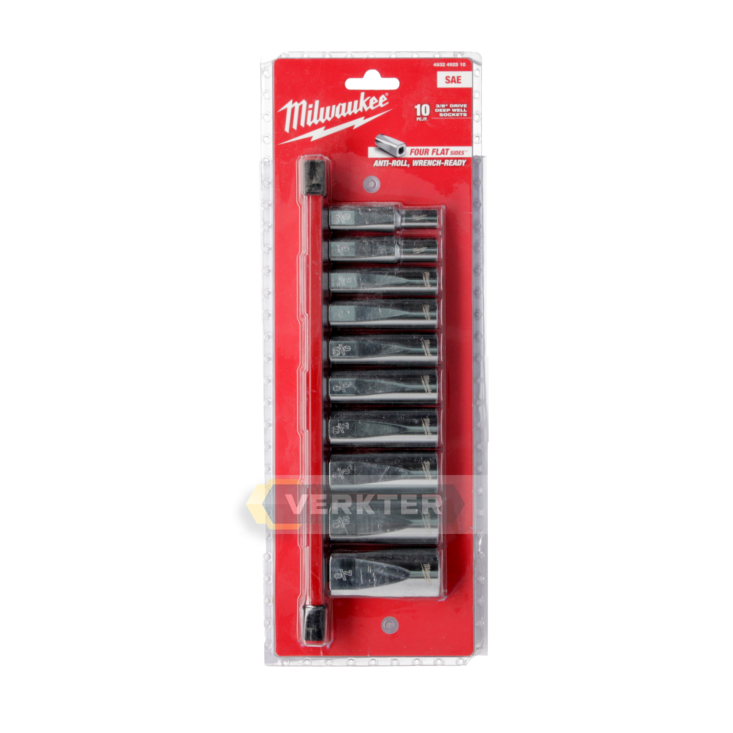 Hylsysarja  Milwaukee 4932492510; SAE; 3/8''; 10 kpl.