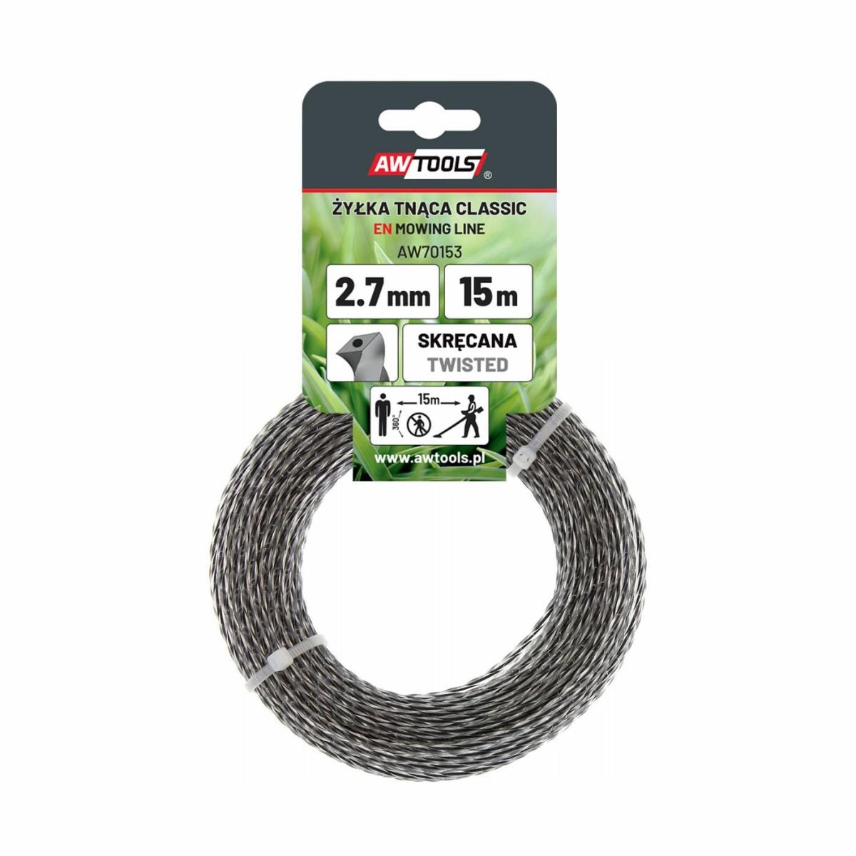 Leikkuulanka AWTools AW701463; 2 mm; 100 m