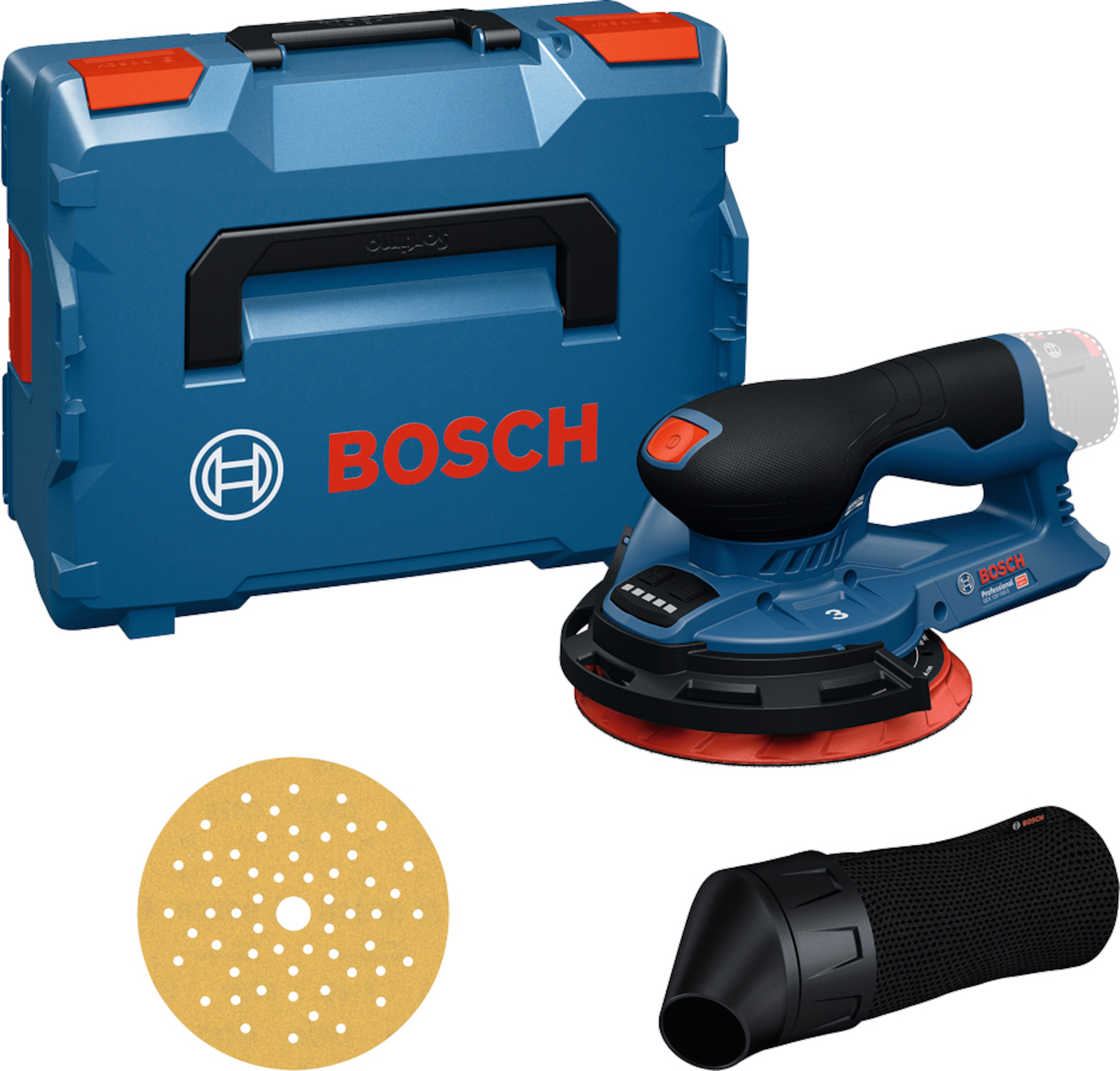 Epäkeskohiomakone Bosch GEX 12V-150-3; 12 V; 150 mm (ilman akkua ja laturia)